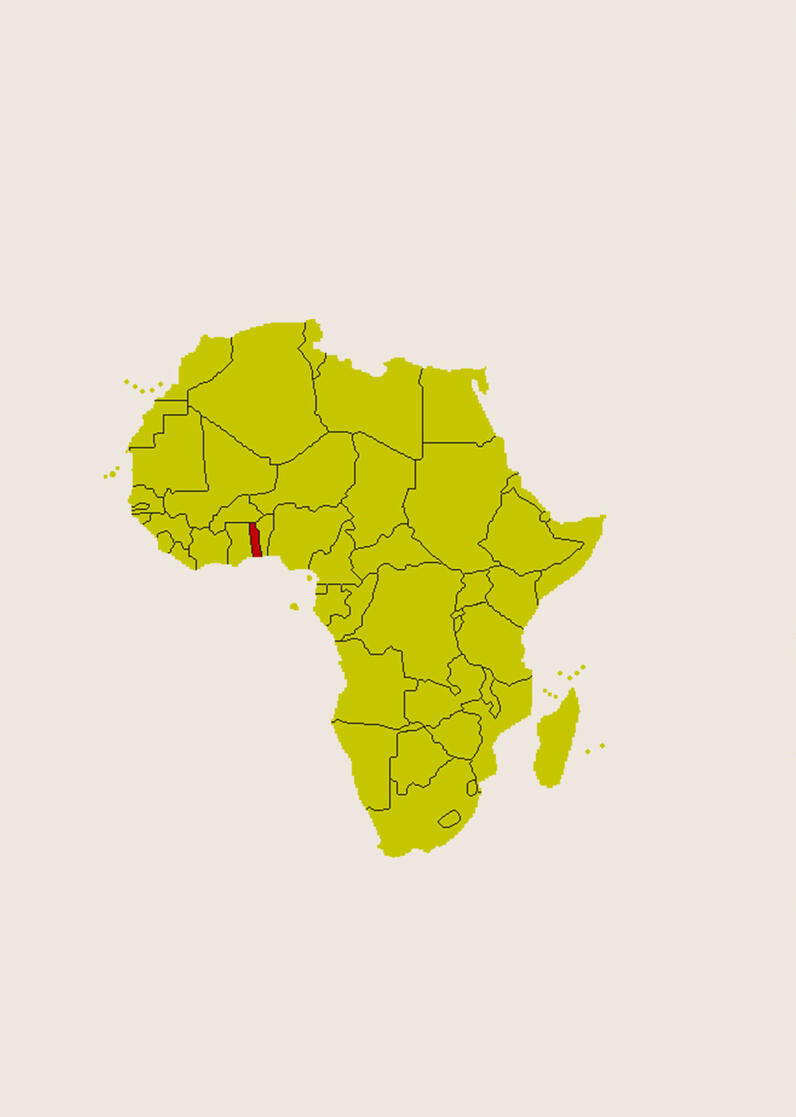 Grafik Afrika mit dem hervorgehobenen Land Togo